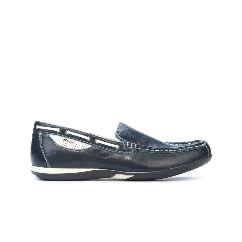 Mocassins hommes 719 crépon indigo+blanc