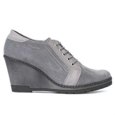 Chaussures casual femme 625 gris velours combiné