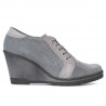 Chaussures casual femme 625 gris velours combiné