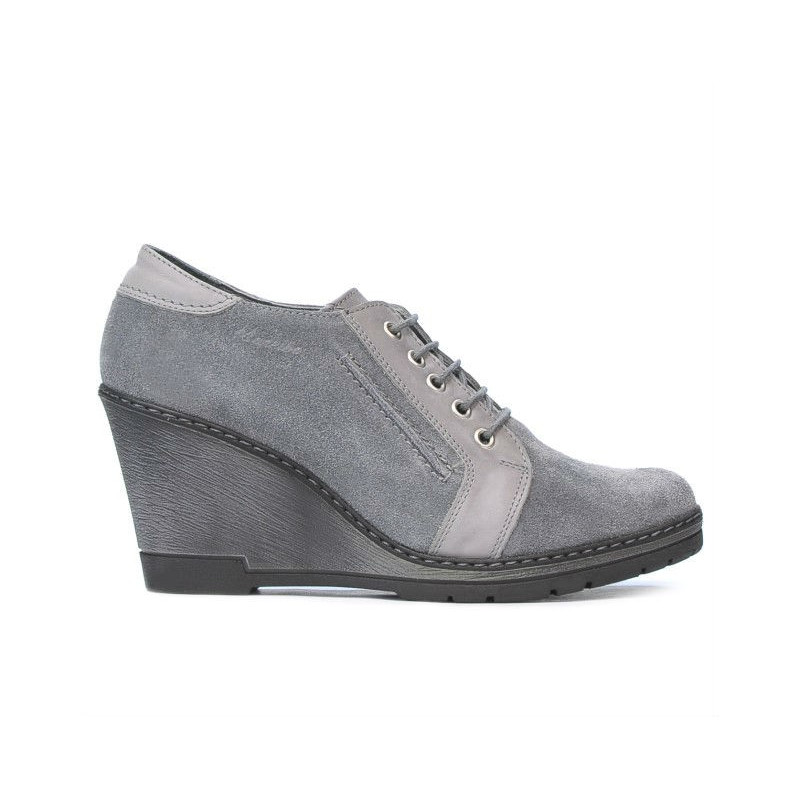 Chaussures casual femme 625 gris velours combiné