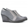 Chaussures casual femme 625 gris velours combiné