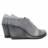 Chaussures casual femme 625 gris velours combiné