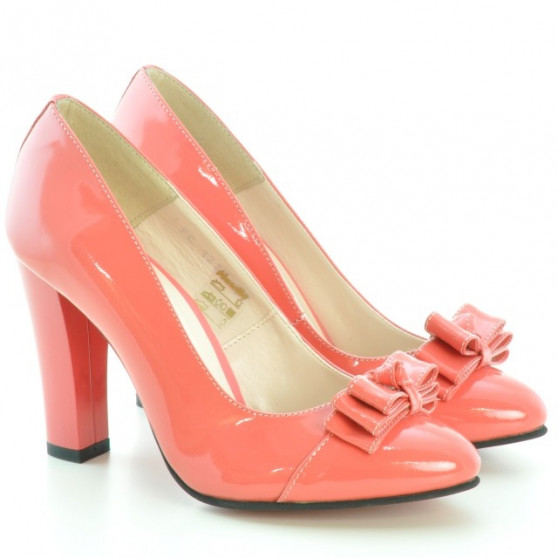 Chaussures élégantes femme 1226 vernis rouge corail