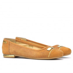 Ballerines femme 632p bufo marron perforé