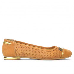 Ballerines femme 632p bufo marron perforé