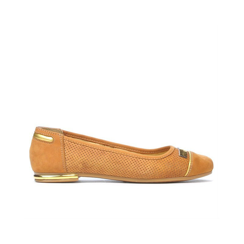 Ballerines femme 632p bufo marron perforé