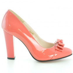 Chaussures élégantes femme 1226 vernis rouge corail