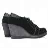 Chaussures décontractées femme 625 noir velours combiné