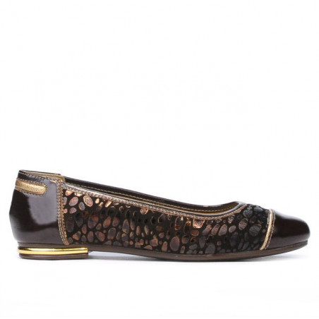 Ballerines femme 631 vernis café combiné