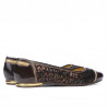 Ballerines femme 631 vernis café combiné