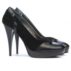 Chaussures élégantes femme 1092 noir antilope combiné