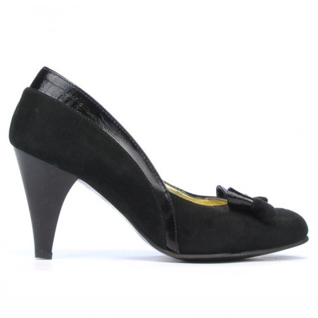 Chaussures élégantes femme 1065 noir antelope+vernis noir
