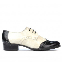 Chaussures casual femme 691 vernis noir+beige