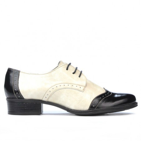 Chaussures casual femme 691 vernis noir+beige