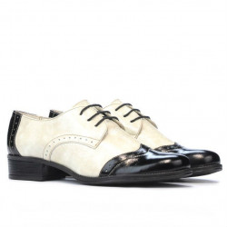 Chaussures casual femme 691 vernis noir+beige