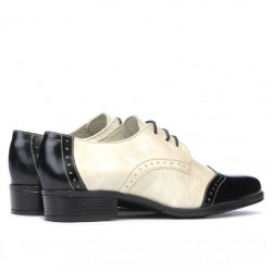 Chaussures casual femme 691 vernis noir+beige