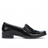 Chaussures casual femme 649 croco verni noir