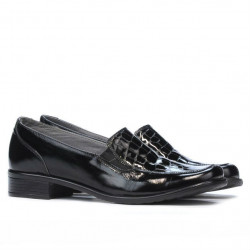 Chaussures casual femme 649 croco verni noir