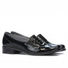 Chaussures casual femme 649 croco verni noir