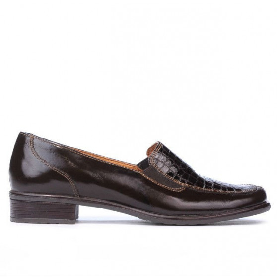 Chaussures décontractées femme 649 croco verni café