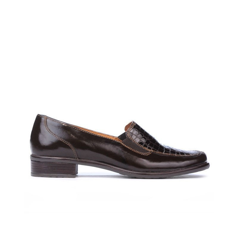 Chaussures décontractées femme 649 croco verni café