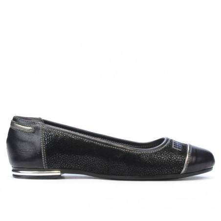 Ballerines femme 632 vernis noir combiné