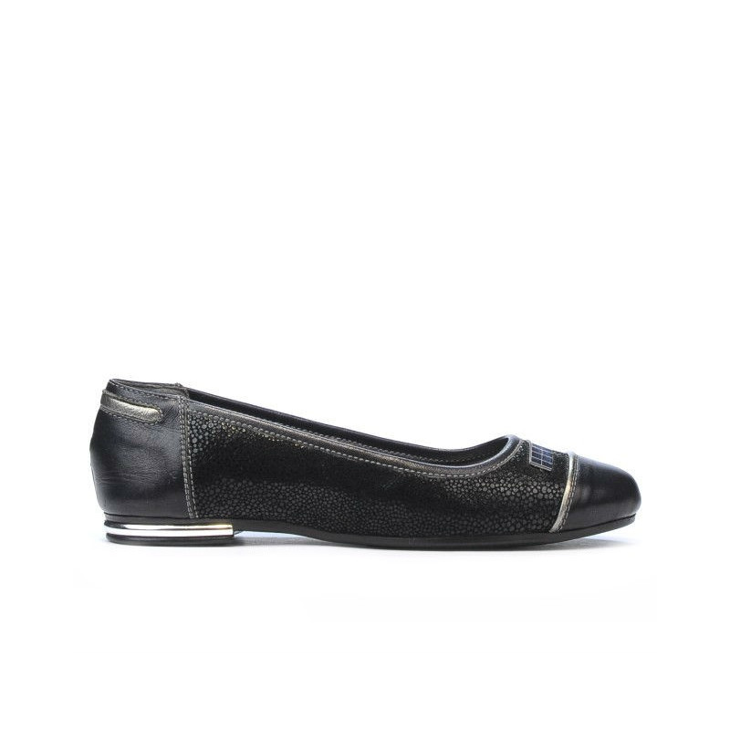 Ballerines femme 632 vernis noir combiné