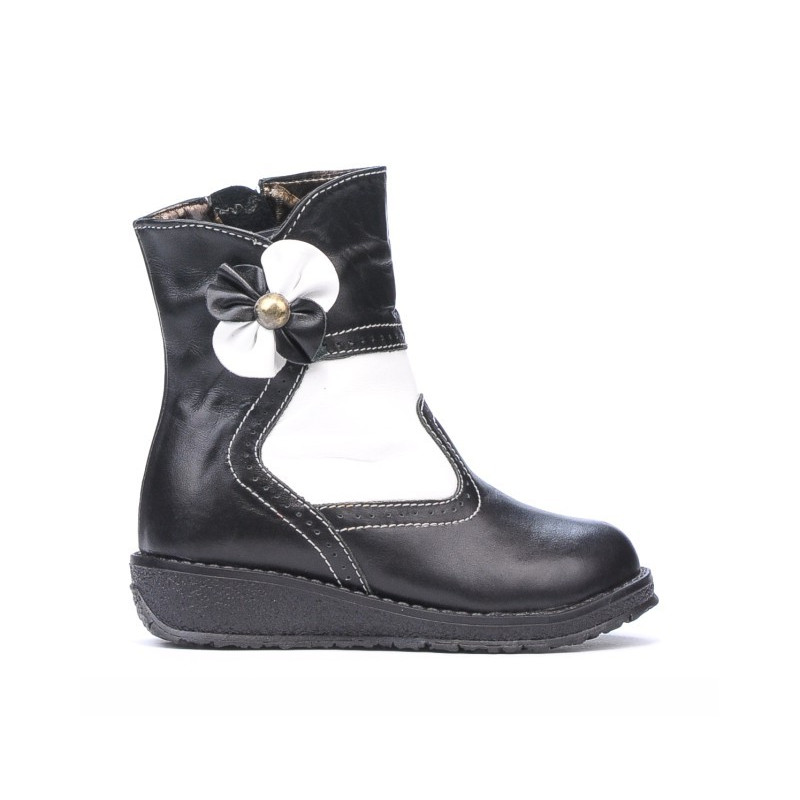 Bottes enfants petits 20c noir+blanc