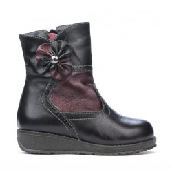 Bottes petits enfants 20c noir+bordeaux