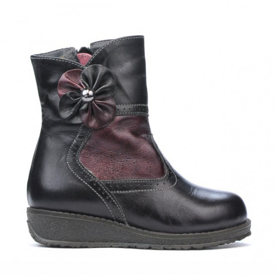 Bottes petits enfants 20c noir+bordeaux