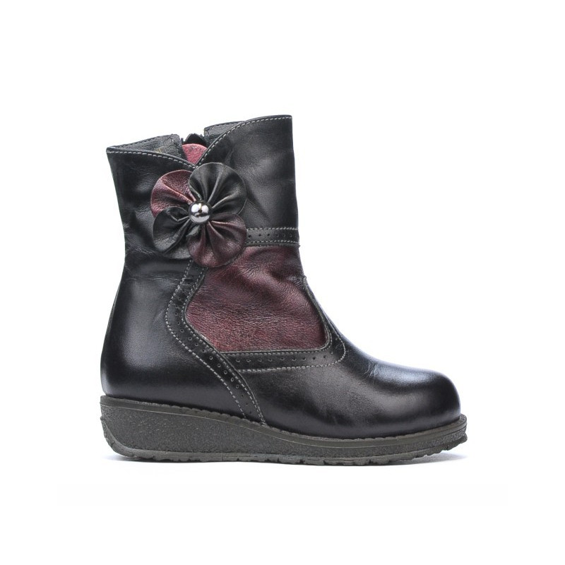 Bottes petits enfants 20c noir+bordeaux