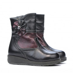 Bottes petits enfants 20c noir+bordeaux