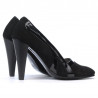 Chaussures élégantes femme 1208 noir antelope + laque noir