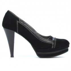 Chaussures élégantes femme 1094 noir antilope+laque noir