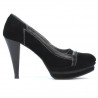 Chaussures élégantes femme 1094 noir antilope+laque noir
