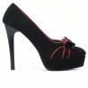 Chaussures élégantes femme 1095 noir antilope+rouge