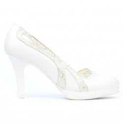 Chaussures élégantes femme 1208pl blanc combiné