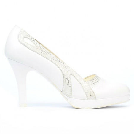 Chaussures élégantes femme 1208pl blanc combiné
