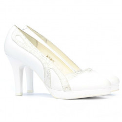 Chaussures élégantes femme 1208pl blanc combiné