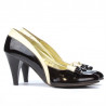 Chaussures élégantes femme 1065 verni bordeaux+beige