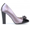 Chaussures élégantes femme 1226 vernis violet+noir