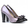 Chaussures élégantes femme 1226 vernis violet+noir
