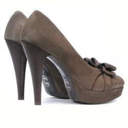 Chaussures élégantes femme 1095-1 cappuccino antelope