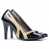 Chaussures élégantes femme 1208 vernis noir+beige