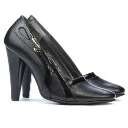 Chaussures élégantes femme 1208 noir+vernis noir