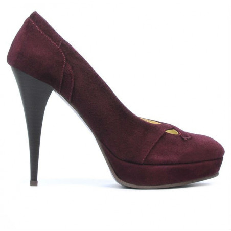 Chaussures élégantes femme 1092 bordeaux antilope