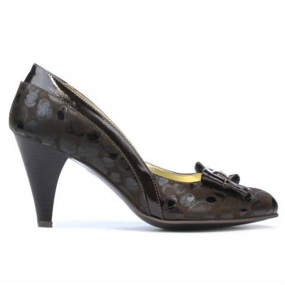 Chaussures élégantes femme 1065 vernis café+ballon