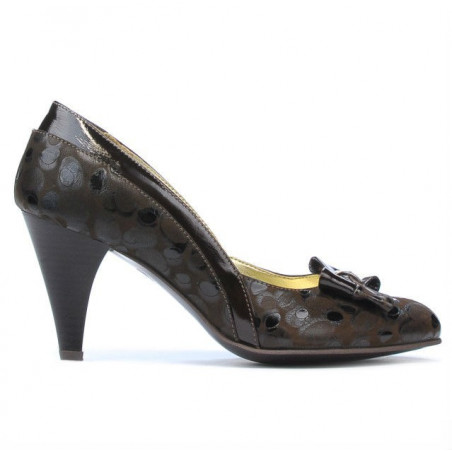 Chaussures élégantes femme 1065 vernis café+ballon