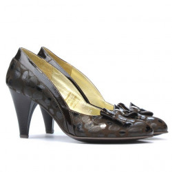 Chaussures élégantes femme 1065 vernis café+ballon
