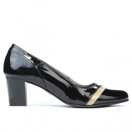 Chaussures élégantes femme 1217 vernis noir+beige